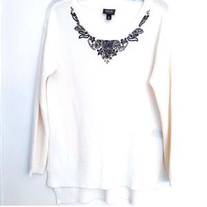 NICOLE Nicole Miller Embellished Beaded Sweater